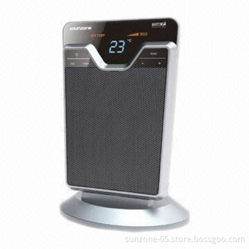 Ceramic Heater, Touchscreen, 60° Swing, Low/High/Eco/Fan/Freeze, Manual User Reset